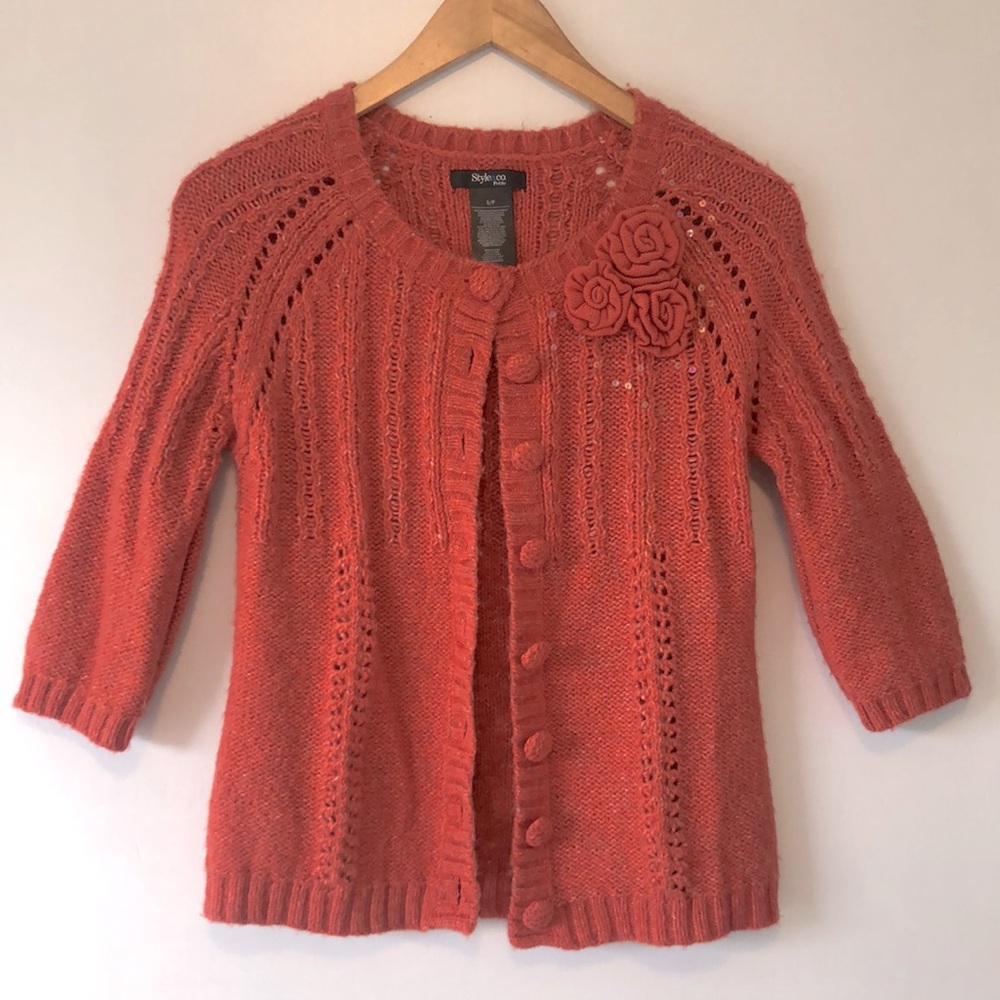Style & Company NWOT Petite Burnt Orange Cardigan/Sweater